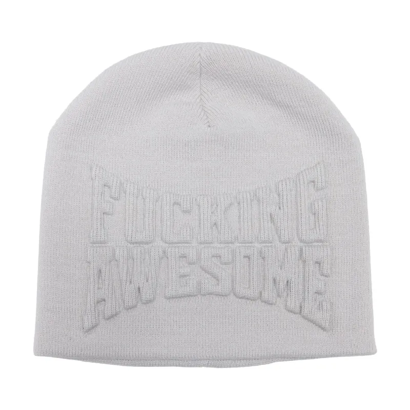 Fucking Awesome KO Embossed Beanie - Cream made by Fucking Awesome