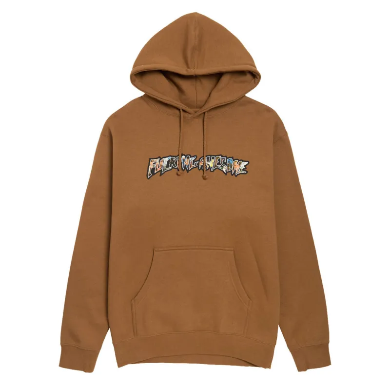 Fucking Awesome Dill Collage Logo Hoodie - Saddle made by Fucking Awesome