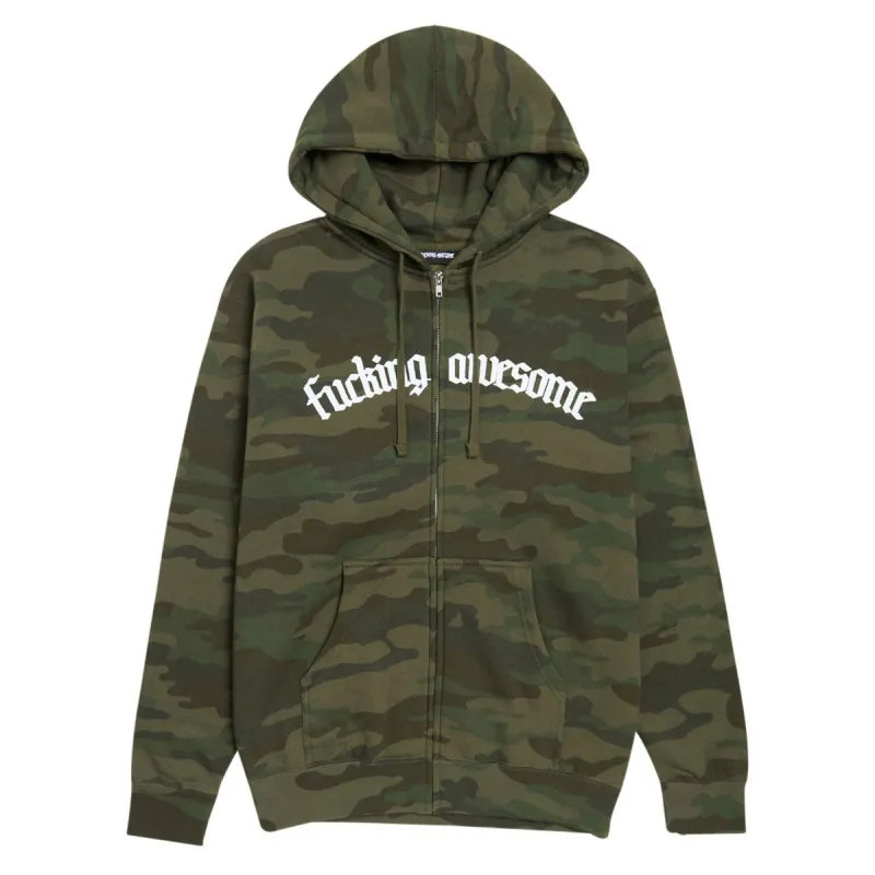 Fucking Awesome Blackletter Logo Zip Hoodie - Camo made by Fucking Awesome