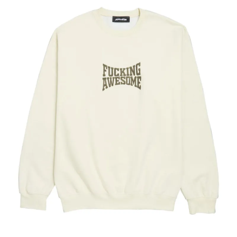 Fucking Awesome Knockout Tonal Embroidered Sweatshirt - Natural sold by CCS
