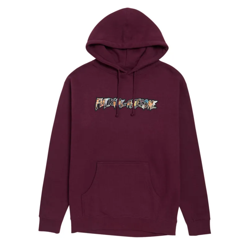 Fucking Awesome Dill Collage Logo Hoodie - Maroon made by Fucking Awesome
