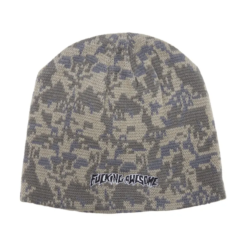 Fucking Awesome Embroidered Stamp Logo Skully Beanie - Camo made by Fucking Awesome