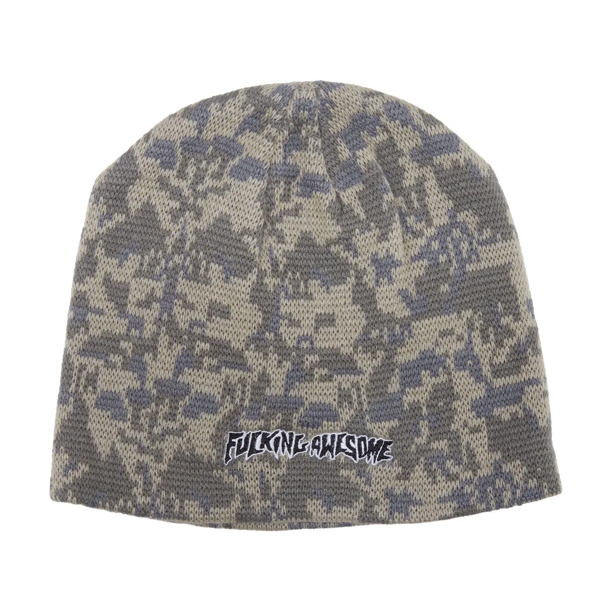 Fucking Awesome Embroidered Stamp Logo Skully Beanie - Camo sold by CCS