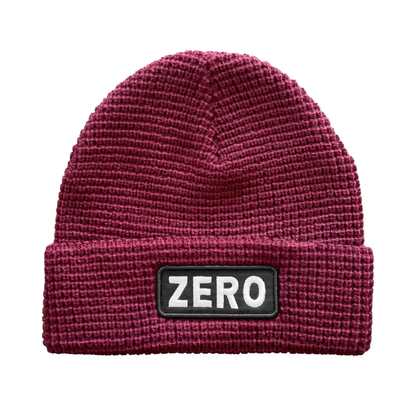 Zero Army Patch Waffle Beanie - Burgundy sold by CCS