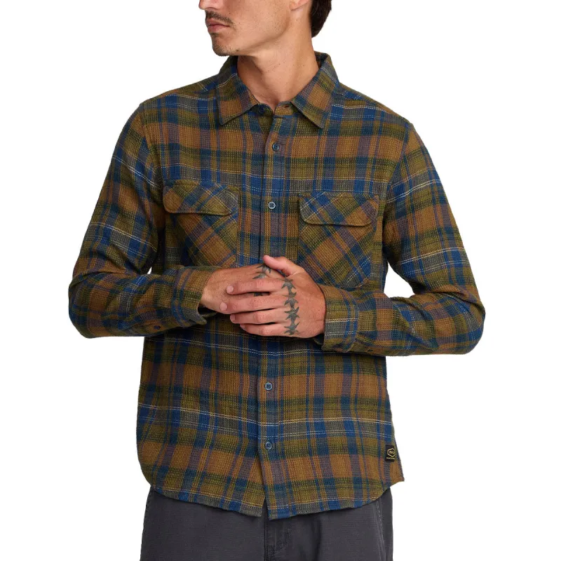 RVCA Dayshift Flannel Long Sleeve Shirt - Olive sold by CCS