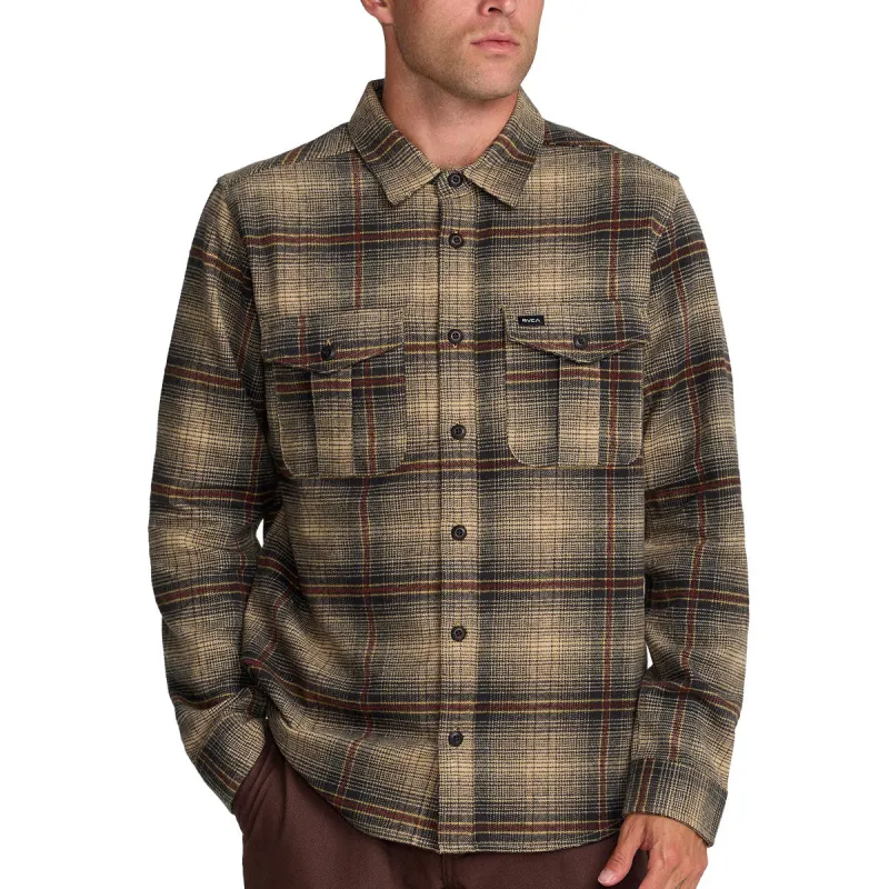 RVCA Hughes Flannel Shirt - Pirate Black sold by CCS
