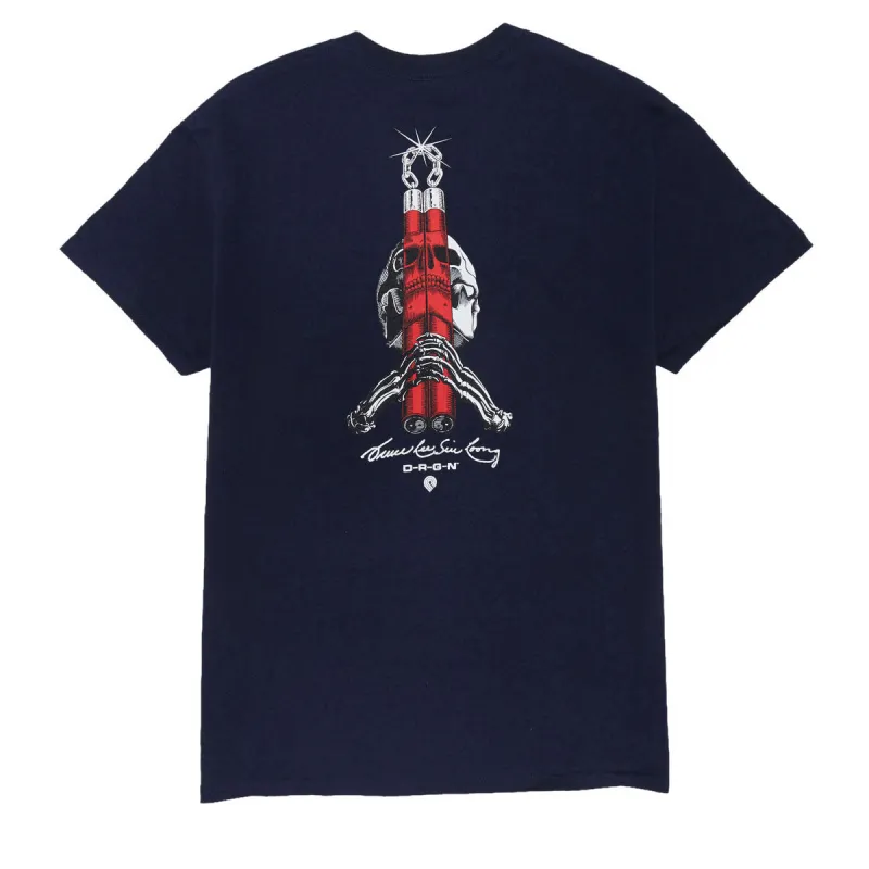 Powell-Peralta Bruce Lee Skull & Numchucks T-Shirt - Navy sold by CCS