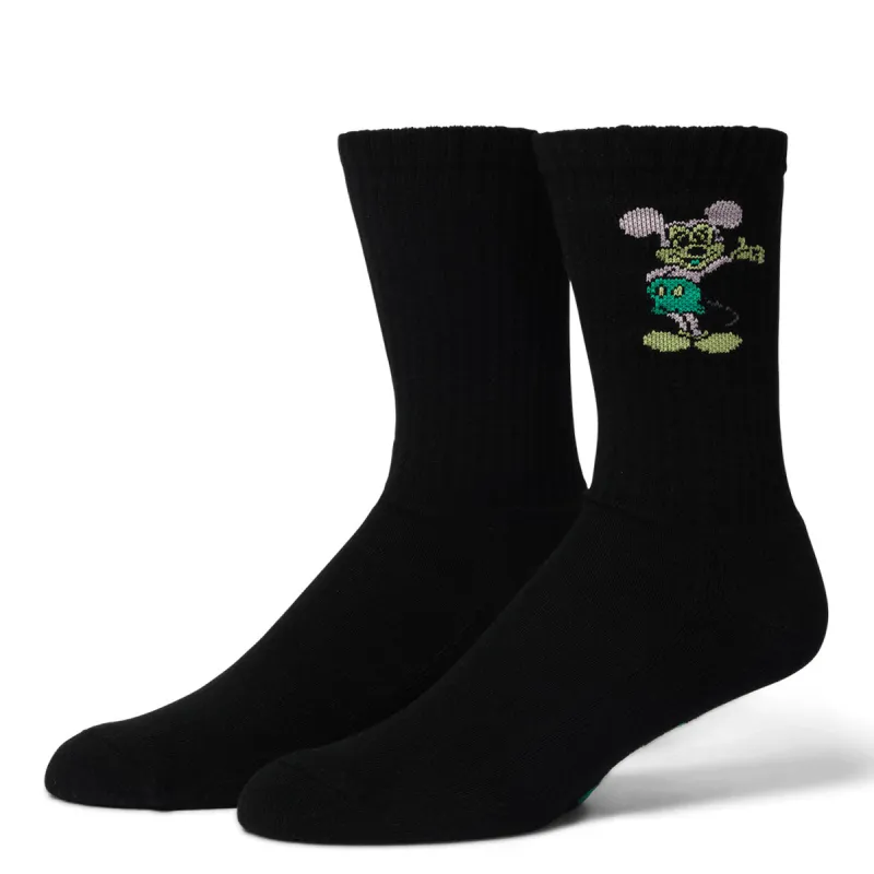HUF x Mickey Mouse Greetings Crew Socks - Black sold by CCS