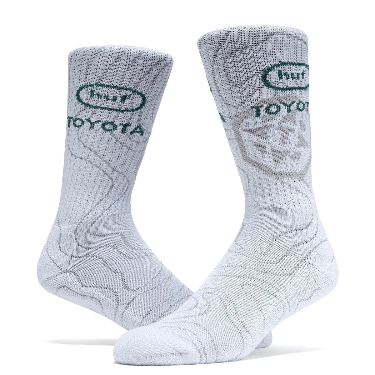 HUF x Toyota Trailhunter Topography Socks - White sold by CCS product image thumbnail 2