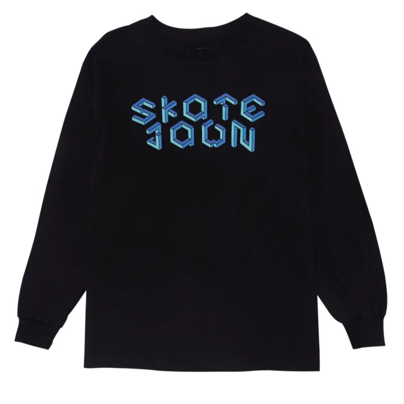 Skate Jawn Isometric Long Sleeve T-Shirt - Black sold by CCS