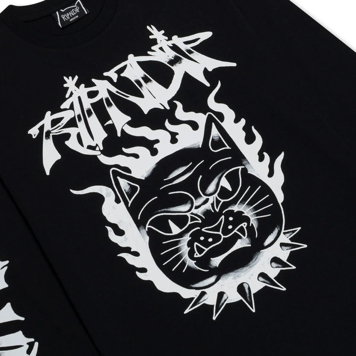 RIPNDIP The Happiest Cat Long Sleeve T-Shirt - Black sold by CCS product image thumbnail 3