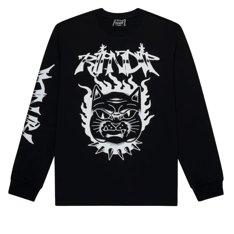 RIPNDIP The Happiest Cat Long Sleeve T-Shirt - Black sold by CCS
