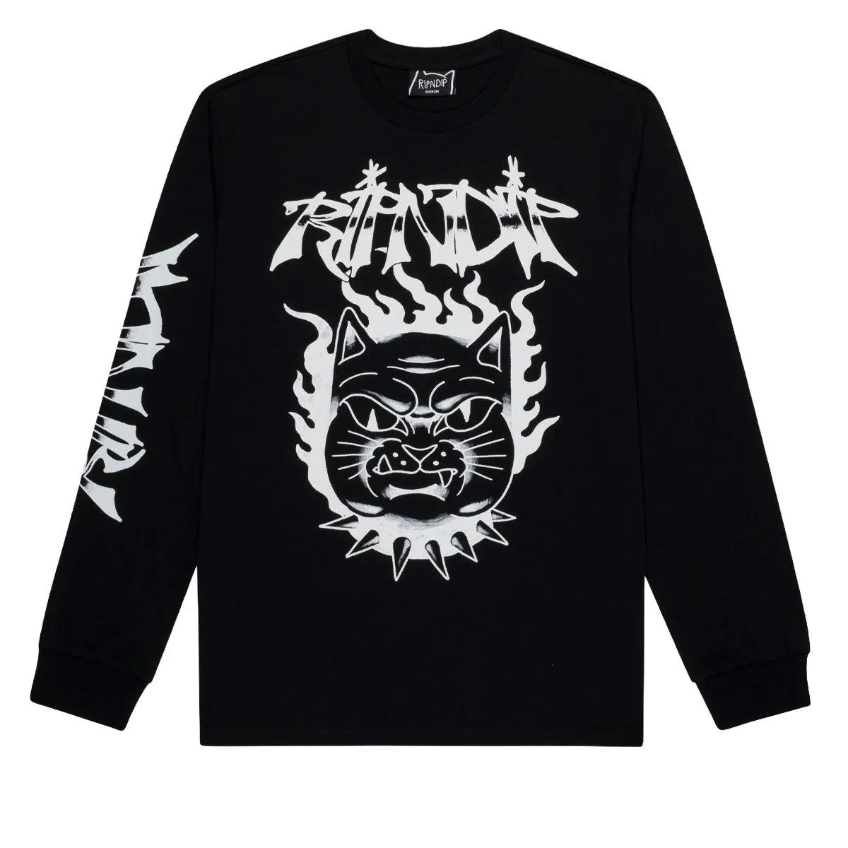 RIPNDIP The Happiest Cat Long Sleeve T-Shirt - Black sold by CCS