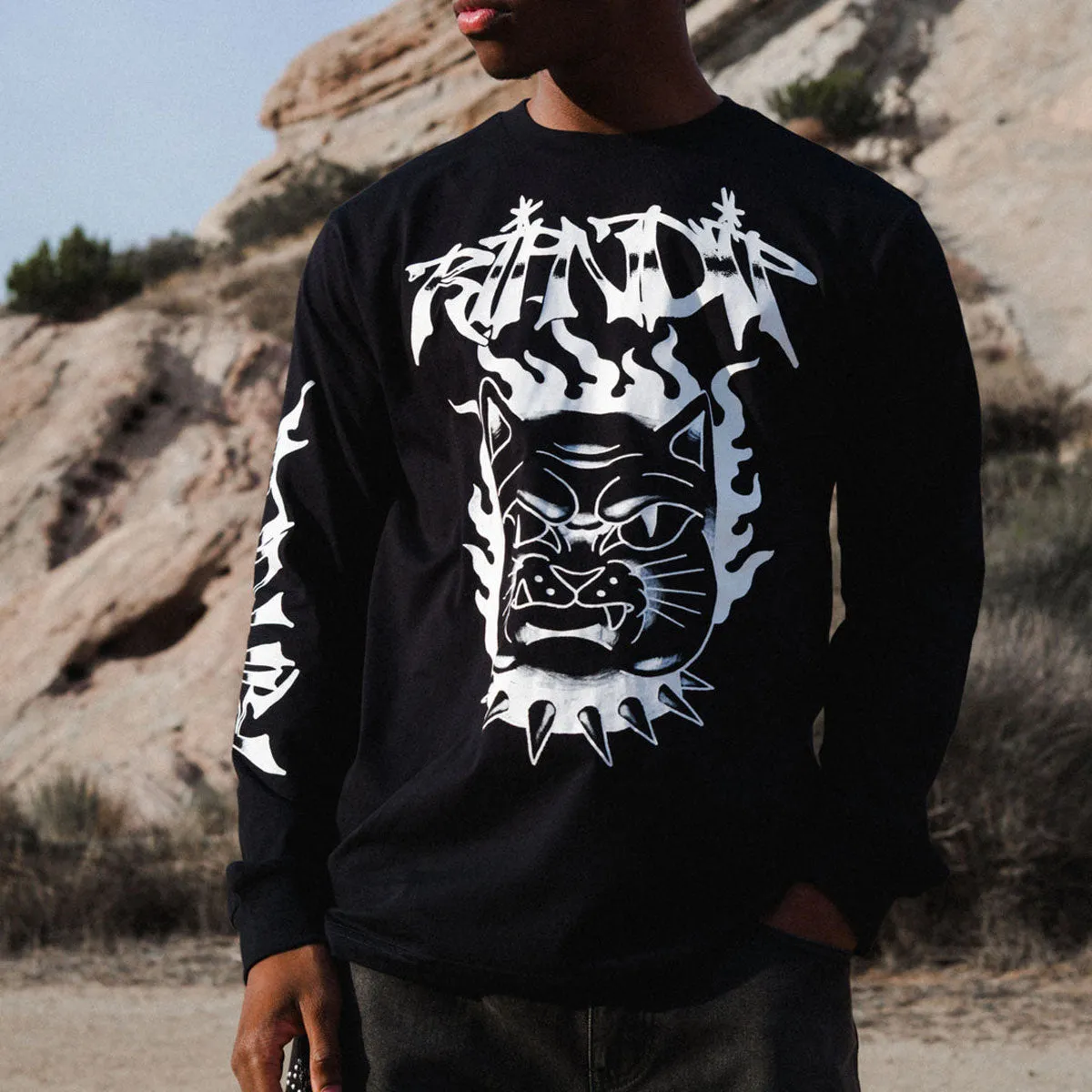 RIPNDIP The Happiest Cat Long Sleeve T-Shirt - Black sold by CCS product image thumbnail 2
