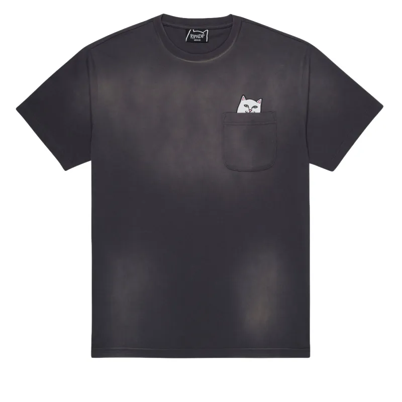 RIPNDIP Lord Nermal Pocket T-Shirt - Charcoal Vintage Wash sold by CCS