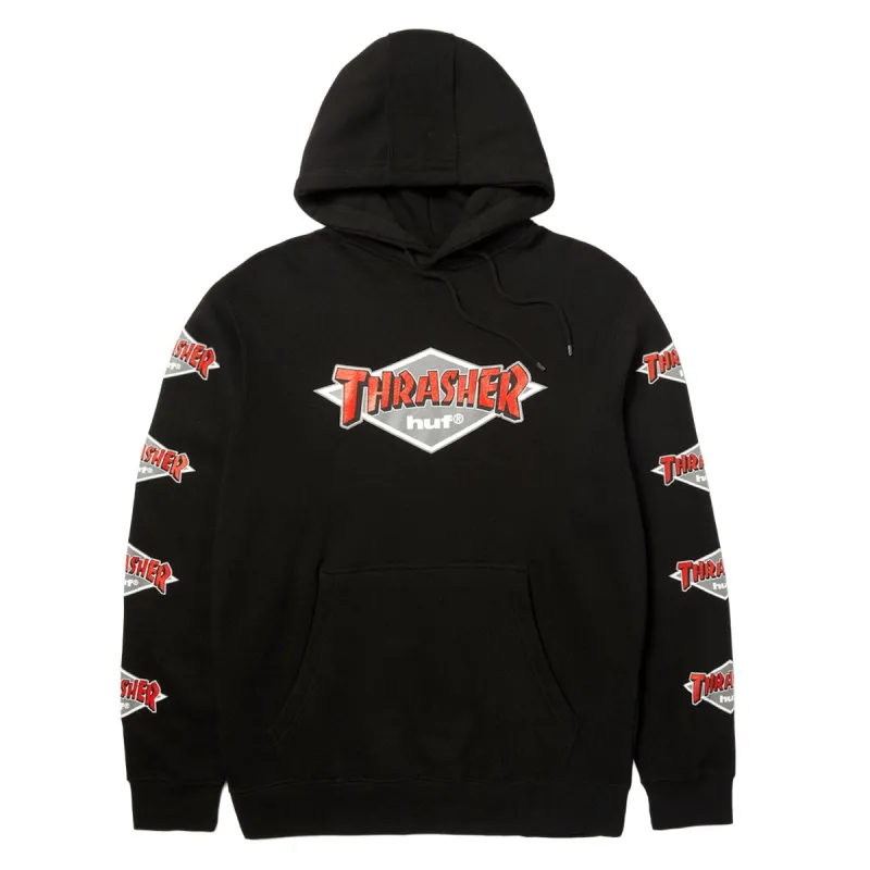 HUF x Thrasher Logo Hoodie - Black sold by CCS