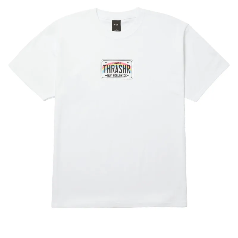HUF x Thrasher License Plate T-Shirt - White made by HUF