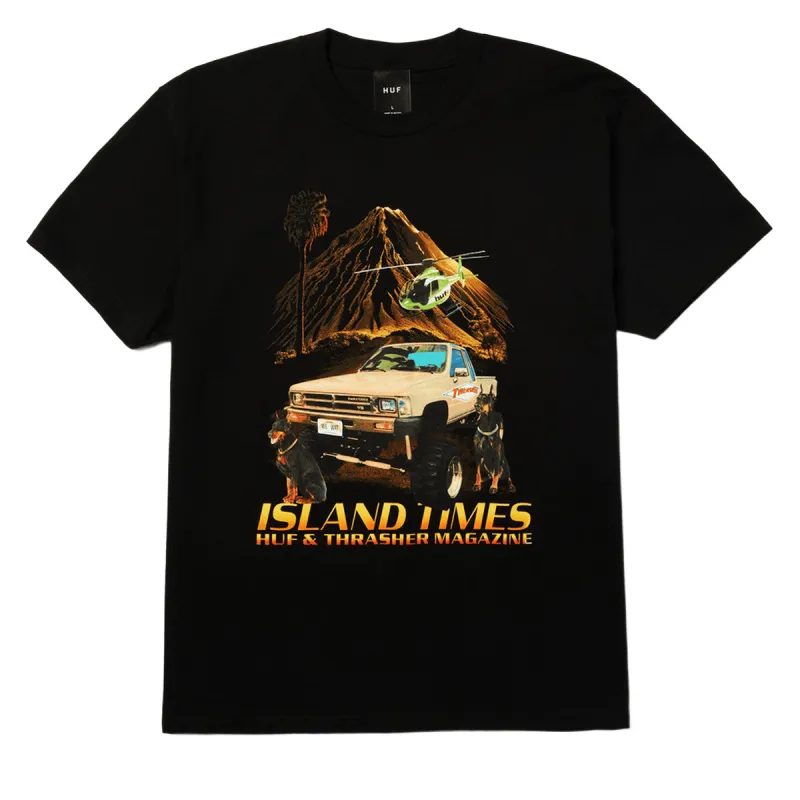 HUF x Thrasher Island Times T-Shirt - Black made by HUF