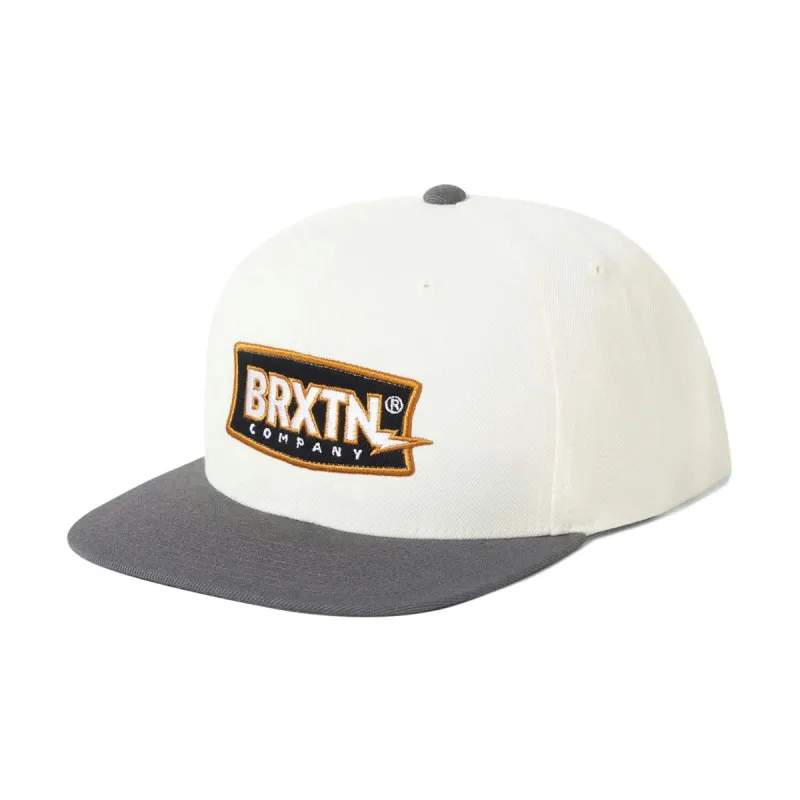 Brixton Lightning Mp Snapback Hat - Off White/Charcoal made by Brixton