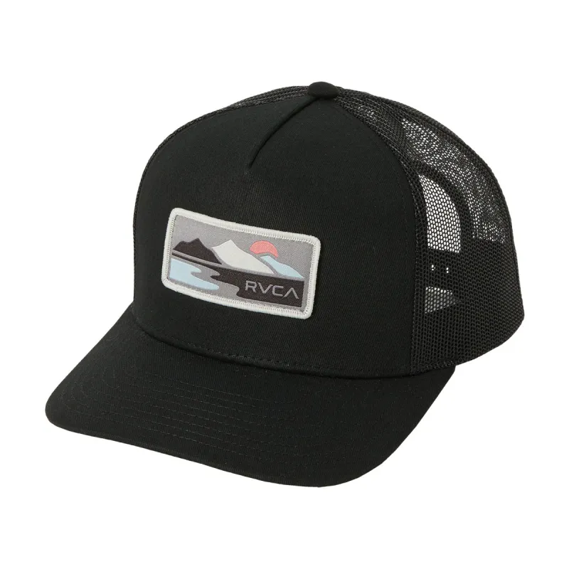 RVCA Peak Cove Curved Trucker Hat - Black sold by CCS