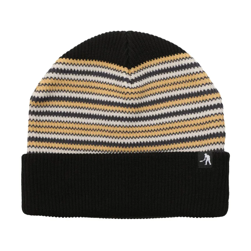 Passport Striped Organic Knit Beanie - Black made by Pass-Port