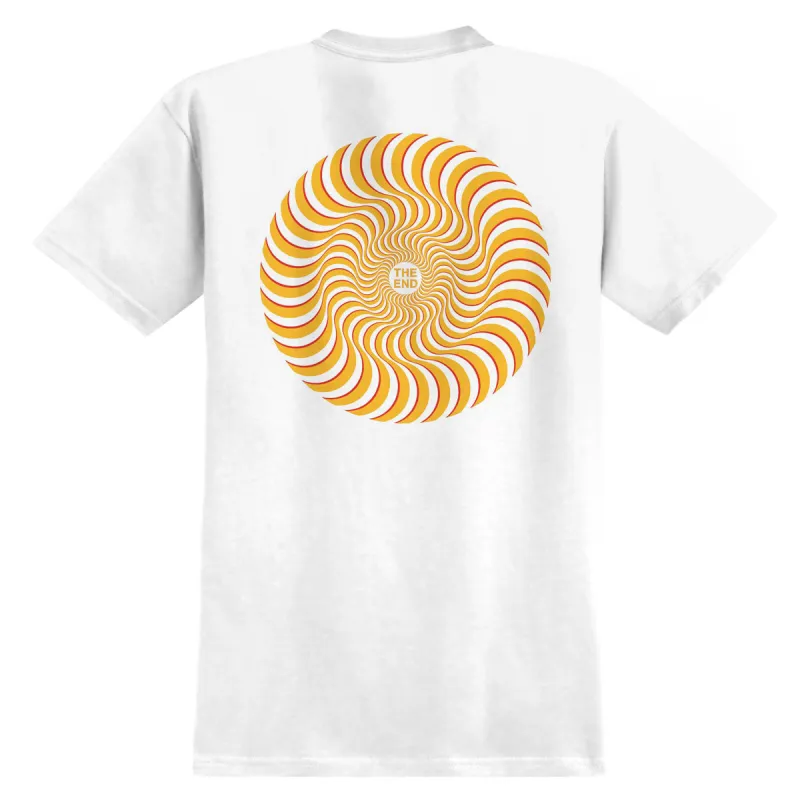 Spitfire Classic Swirl Overlay T-Shirt - White/Yellow/Red sold by CCS