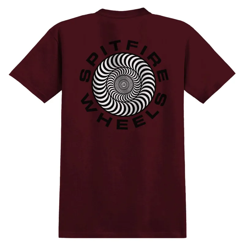 Spitfire Classic '87 Swirl Fill T-Shirt - Burgundy/Black/White sold by CCS