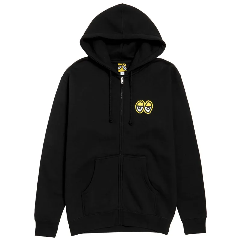 Krooked New Tricks Zip Up Hoodie - Black/Yellow/Black/White sold by CCS