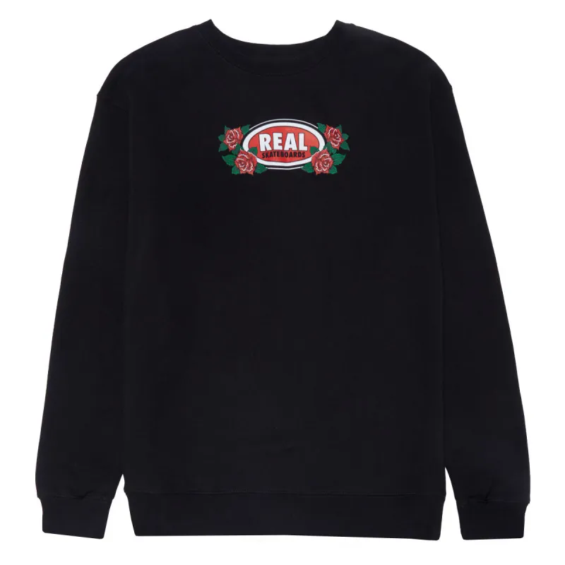 Real Rose Oval Sweatshirt - Black/Multi Color sold by CCS