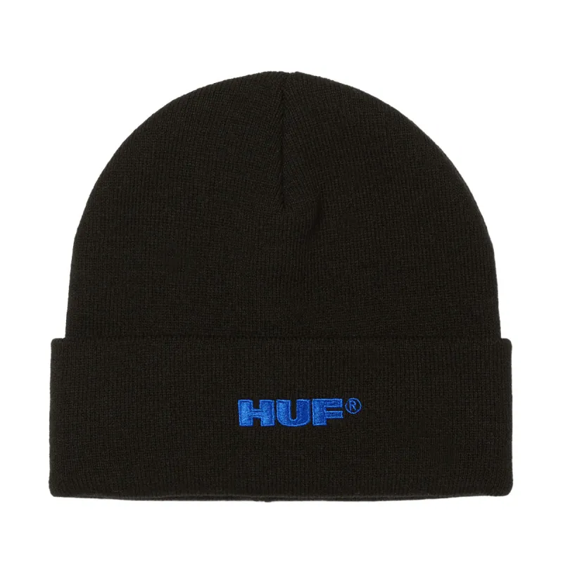 HUF All Caps Cuff Beanie - Black sold by CCS