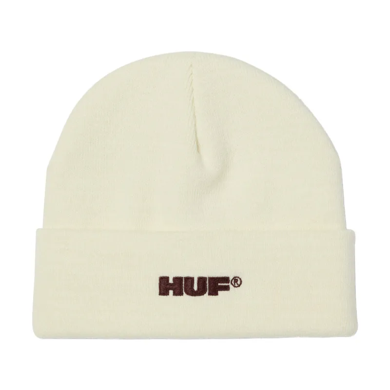 HUF All Caps Cuff Beanie - Cream sold by CCS