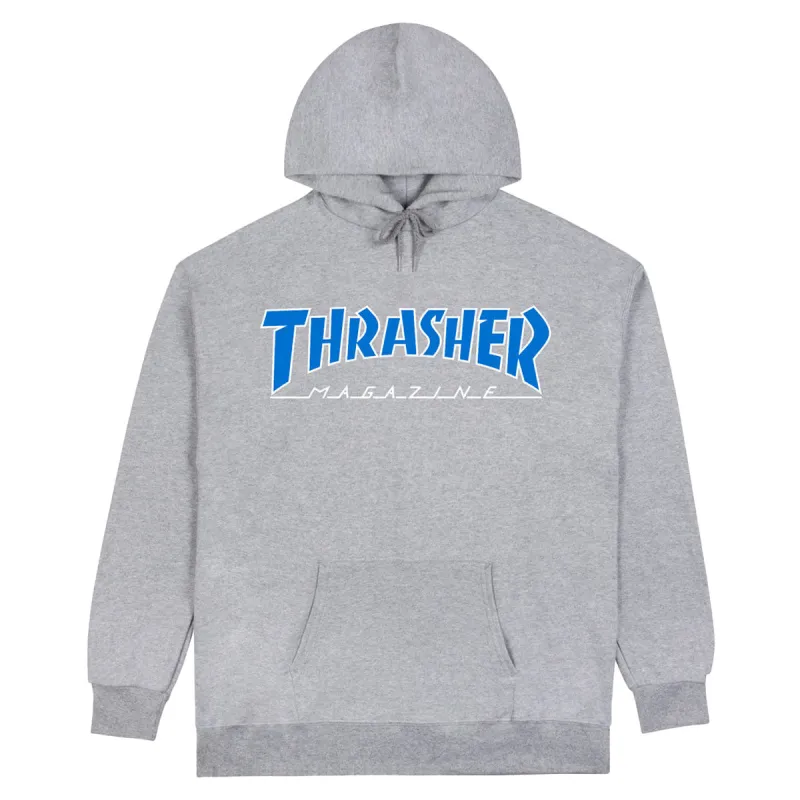 Thrasher Outlined Hoodie - Grey/Blue made by Thrasher