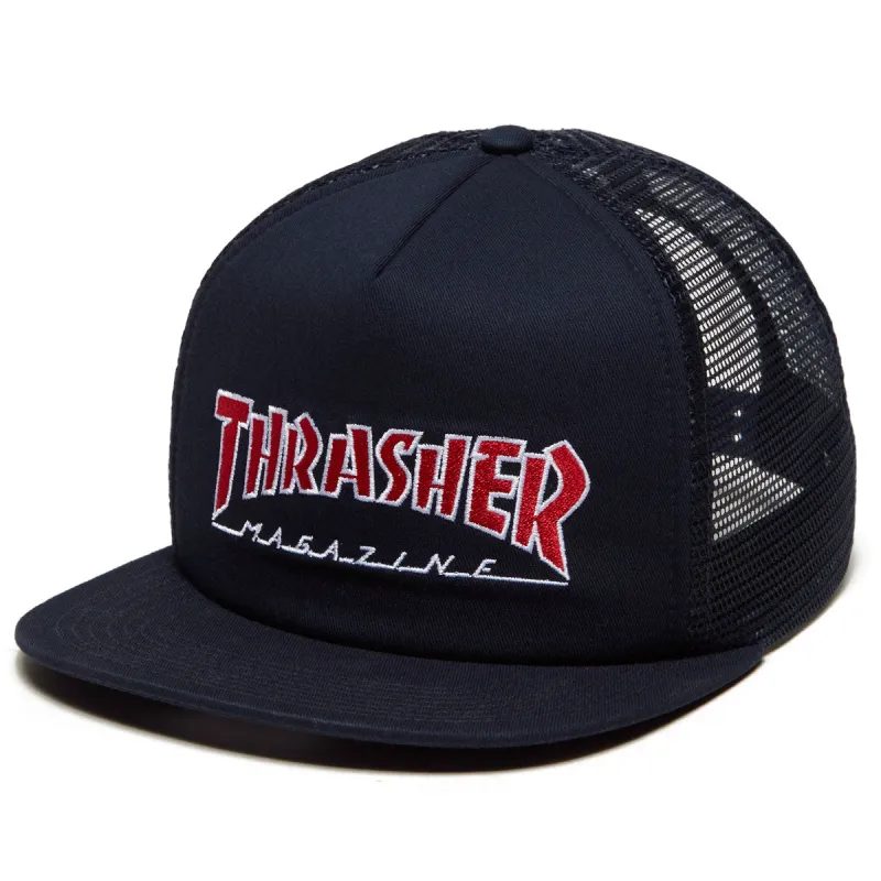 Thrasher Outlined Trucker Hat - Navy sold by CCS