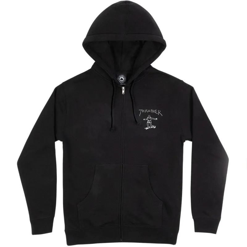 Thrasher Gonz Logo Zip Up Hoodie - Black sold by CCS