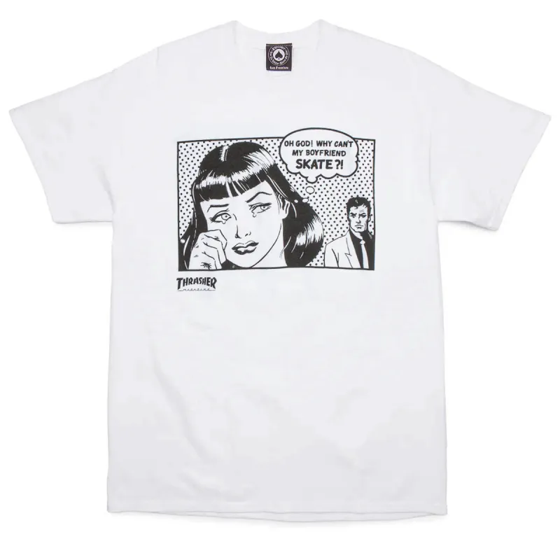 Thrasher Boyfriend T-Shirt - White sold by CCS