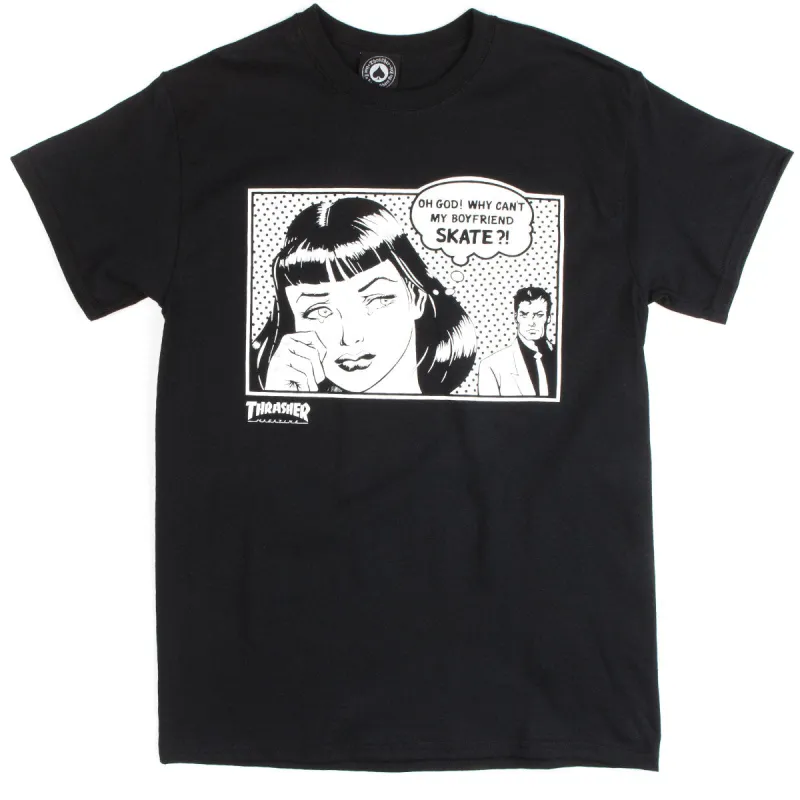 Thrasher Boyfriend T-Shirt - Black sold by CCS