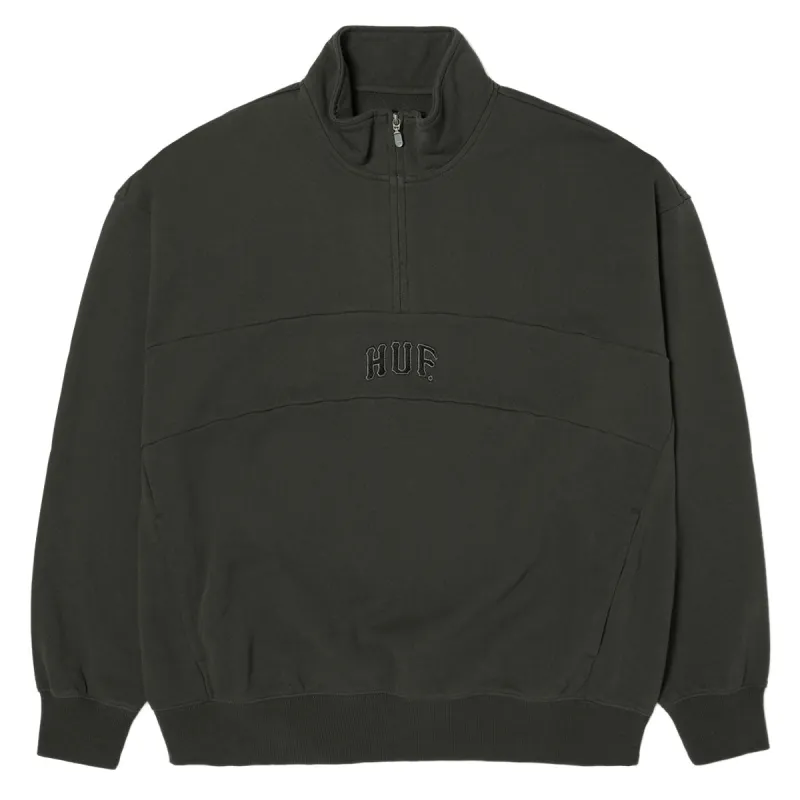 HUF Arch Enzyme 1/4 Zip Fleece Sweater - Vintage Black sold by CCS