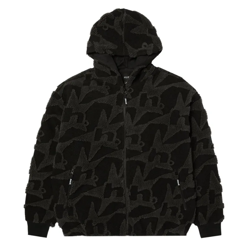 HUF H Star Repeat High Pile Jacket - Black sold by CCS