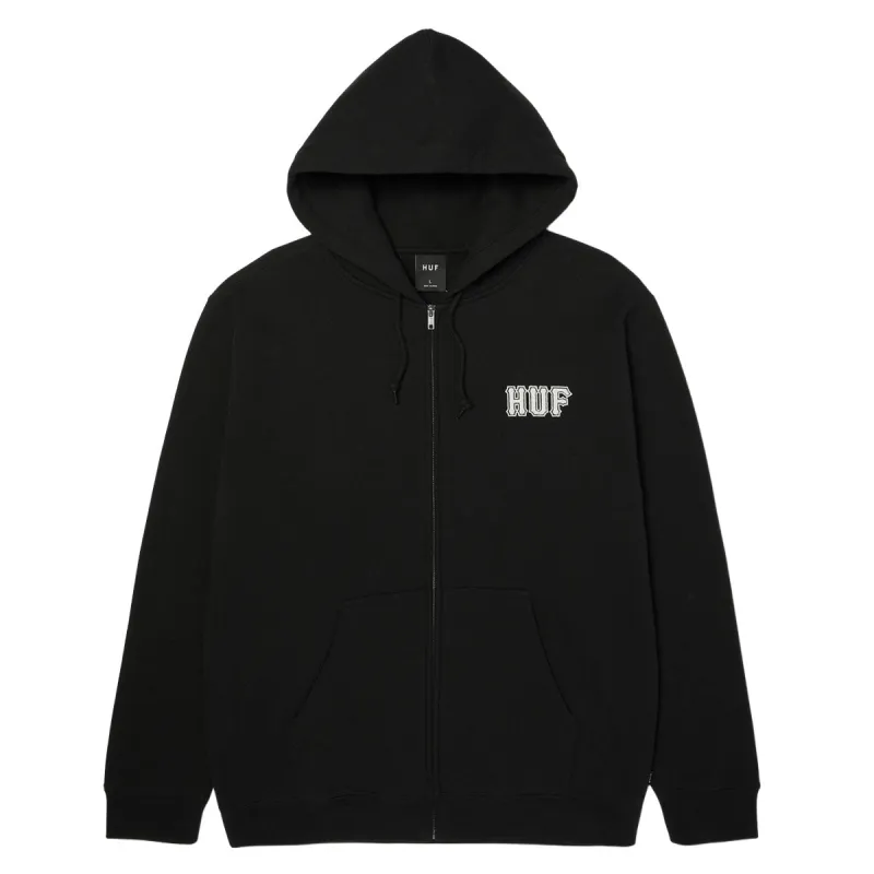 HUF Classic Logo Full Zip Hoodie - Black sold by CCS