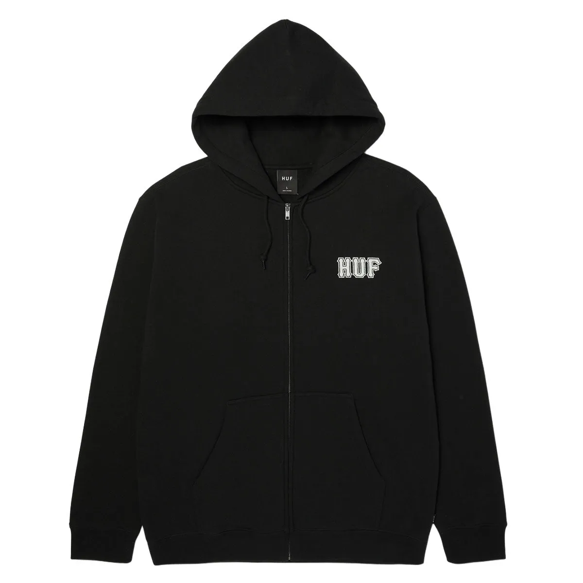 HUF Classic Logo Full Zip Hoodie - Black sold by CCS