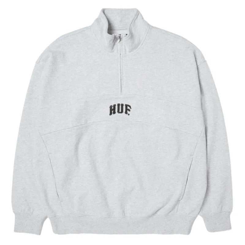 HUF Arch Enzyme 1/4 Zip Fleece Sweater - Heather Grey sold by CCS