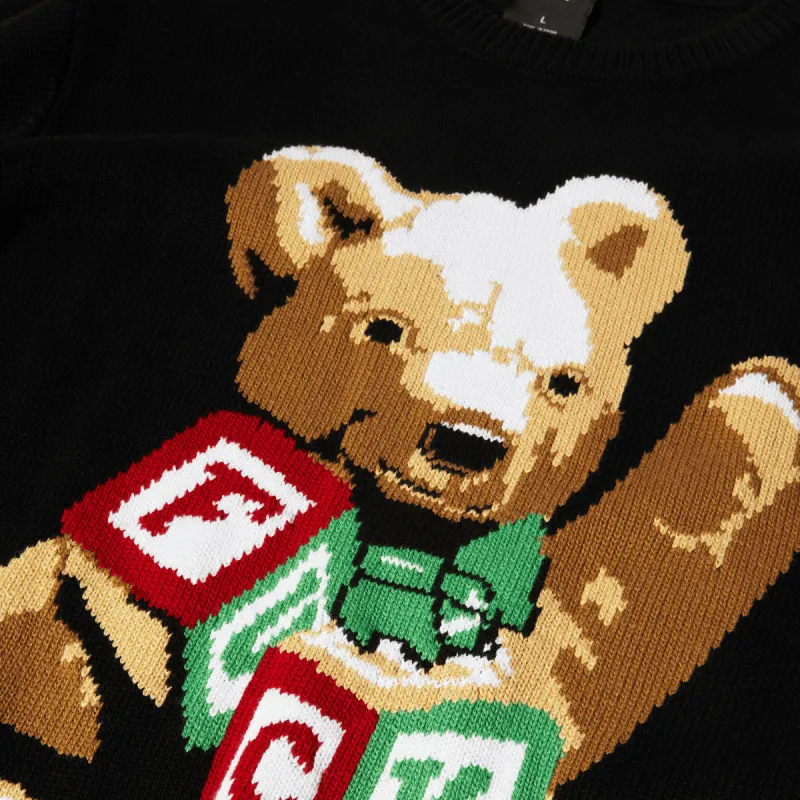 HUF Gift Bear Intarsia Sweatshirt - Black sold by CCS