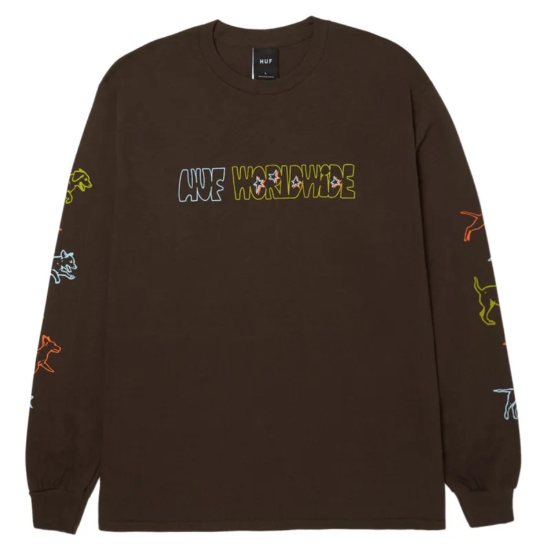 HUF Fetch Long Sleeve T-Shirt - Chocolate sold by CCS