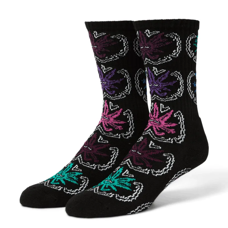 HUF Green Buddy Snow Angel Socks - Black sold by CCS