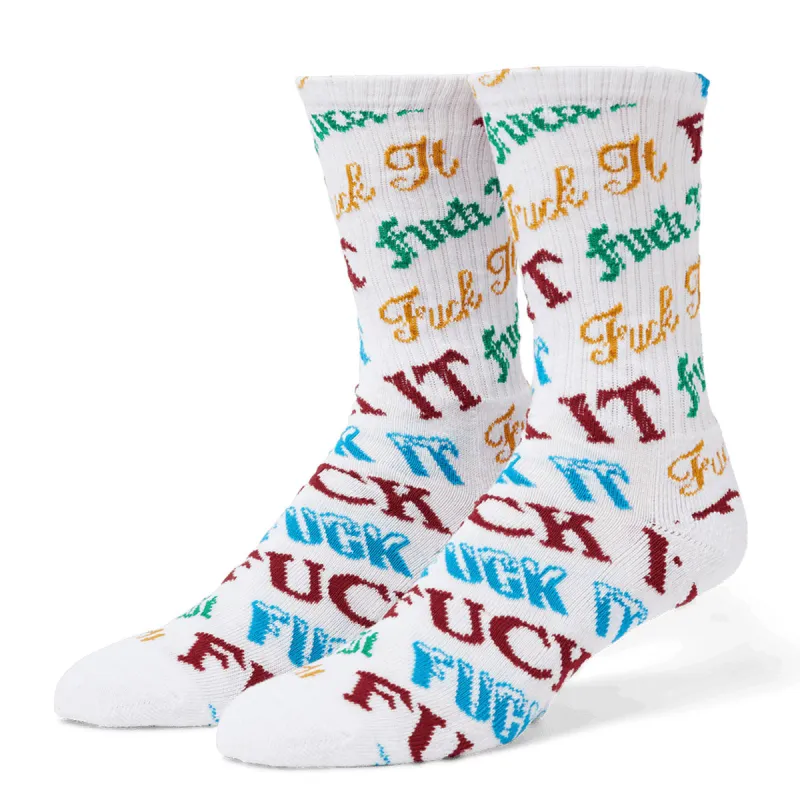 HUF Wintertime Fuck It Socks - White sold by CCS