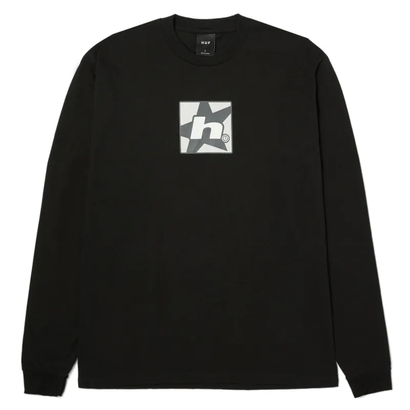 HUF H Star Multi Long Sleeve T-Shirt - Black sold by CCS