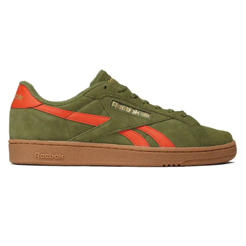 Reebok Club C Grounds UK Shoes - Deep Olive/Pump Orange/Gum sold by CCS