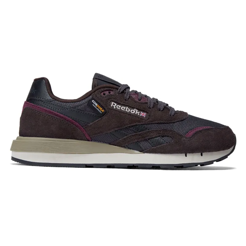 Reebok Classic Nylon 89 Shoes - Washed Black/Black/Black Cherry sold by CCS