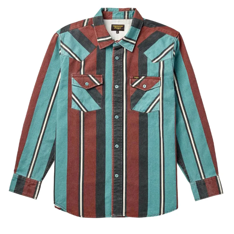 Seager Amarillo Long Sleeve Shirt - Turquoise Stripe sold by CCS