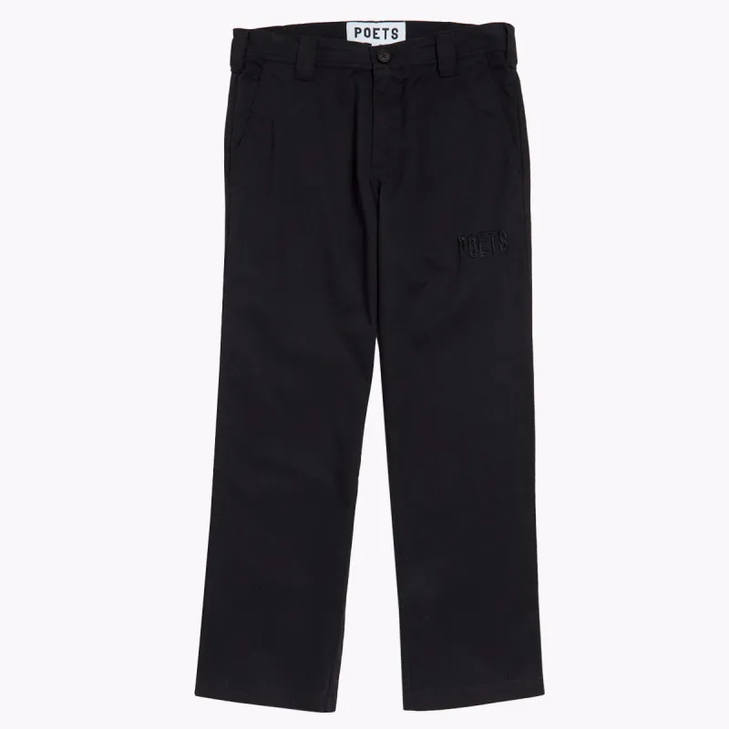 Poets Byrne Embroidered Relaxed Fit Corduroy  Pants - Black sold by CCS